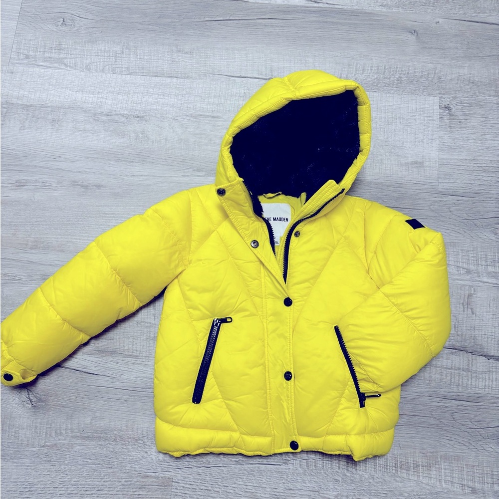 Steve Madden Bright Yellow Kids Puffer Jacket